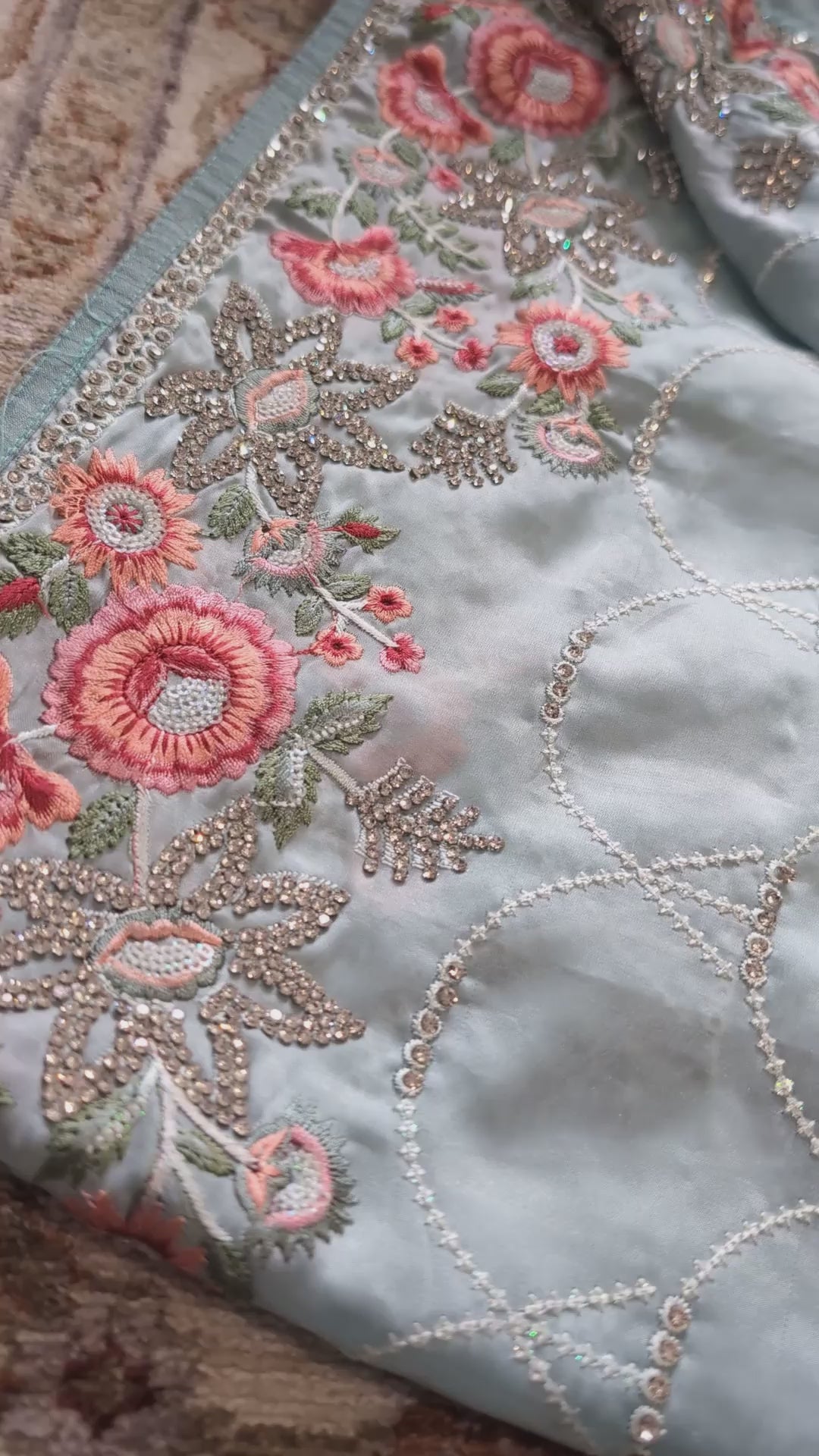 Baby Blue Embellished Saree